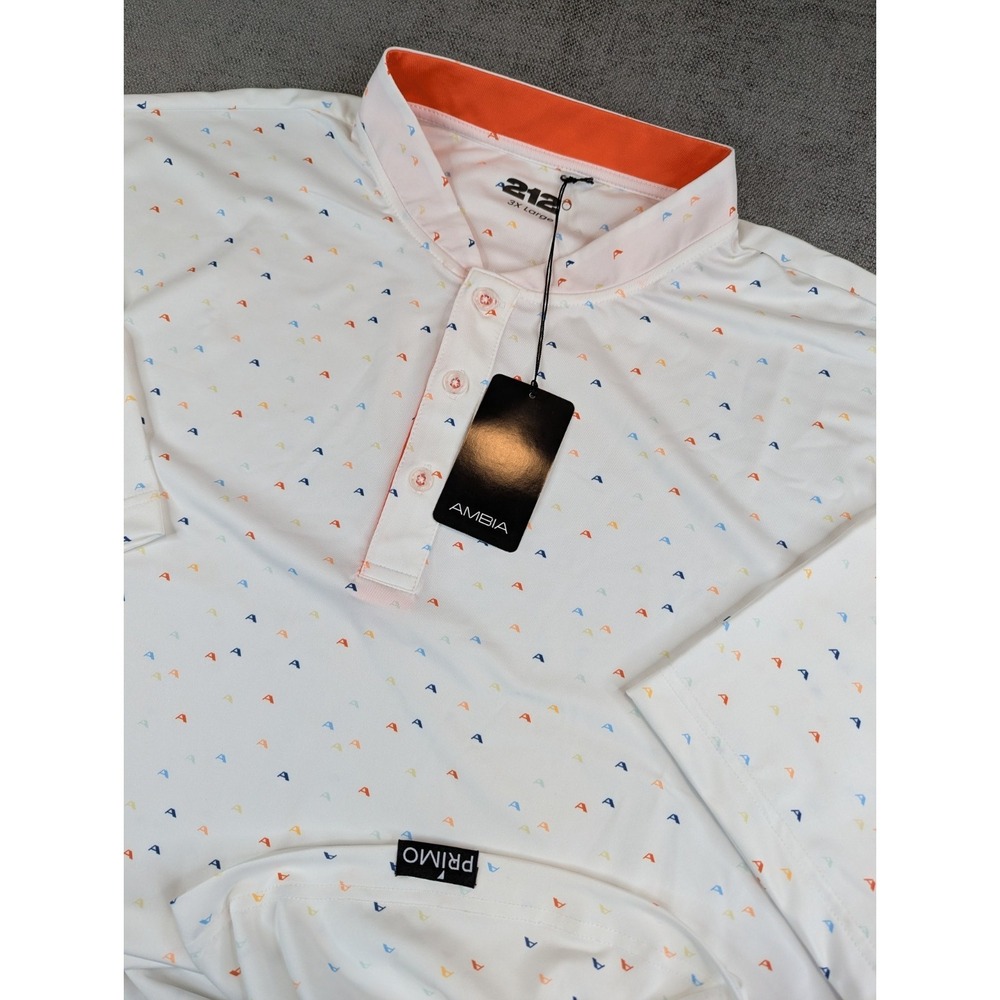 NWT Primo Polo Shirt Mens 3XL AOP Blade Collar Golf Performance - Company Logos